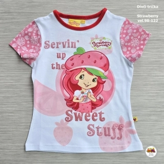Tričko dívčí Strawberry 952-251 bílorůžové vel. 98