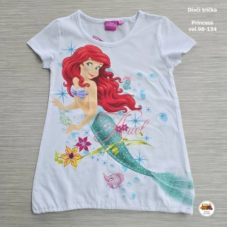 Tričko-tunika dívčí Princess GTJM52048 Ariel na bílé vel.110