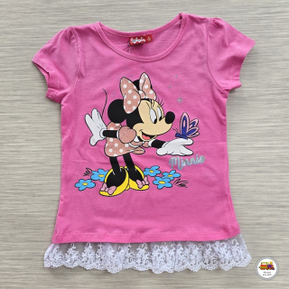 Tričko dívčí GVJM82042 Minnie Mouse na růžové vel.134