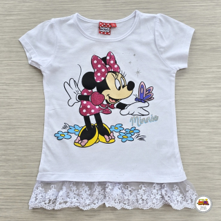 Tričko dívčí GVJM82042 Minnie Mouse na bílé vel.134