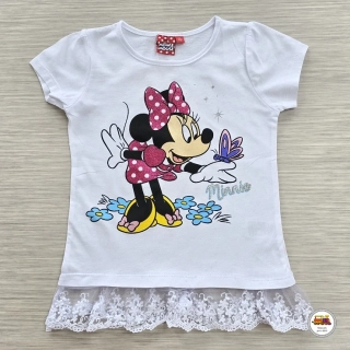 Tričko dívčí GVJM82042 Minnie Mouse na bílé vel.110