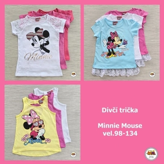 NOVINKA-Tričko dívčí Minnie Mouse na vel. 98-104, 110, 116, 122, 128, 134