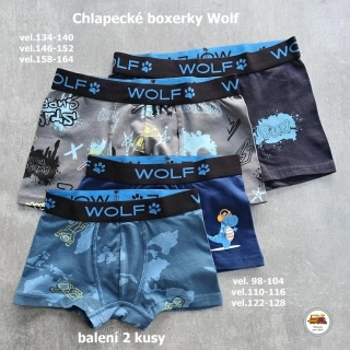 Chlapecké boxerky WOLF L2481+L2582 /v balení 2ks/ vel. 98-104, 110-116,122-128, 134-140, 146-152, 158-164