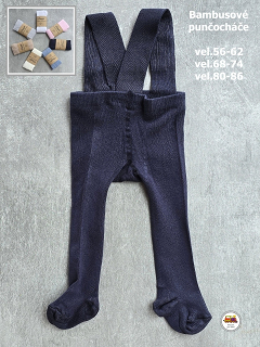 Punčocháče bambusové tmavě modré vel. 80-86
