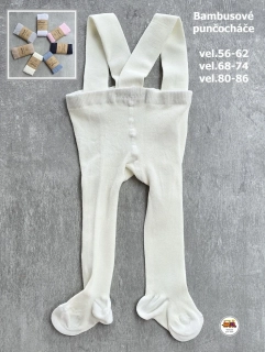 Punčocháče bambusové smetanové vel. 56-62