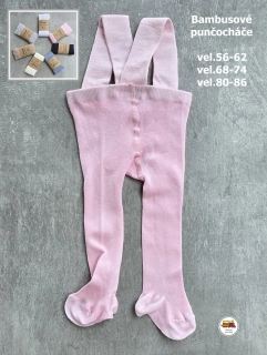 Punčocháče bambusové růžové vel. 56-62
