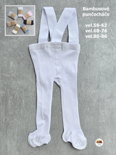 Punčocháče bambusové bílé vel. 56-62