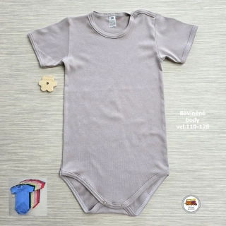 Kojenecké body bavlněné /9635/ béžové krátký rukáv vel.116