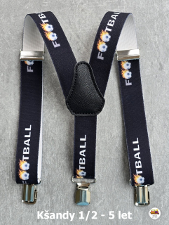 Dětské kšandy/šle Football na tmavě modré č.179