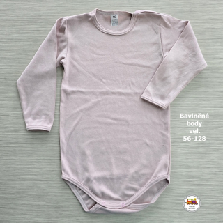 Kojenecké body bavlněné /9582/ Jednobarevné starorůžové vel.128