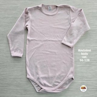 Kojenecké body bavlněné /9580/ Jednobarevné starorůžové vel.116