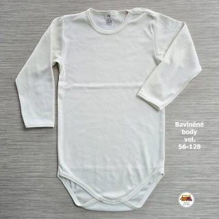 Kojenecké body bavlněné /9576/ Jednobarevné smetanové vel.116