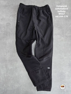 NOVINKA-Softshellové kalhoty zateplené Wolf B2598 černé vel.164, 170, 176