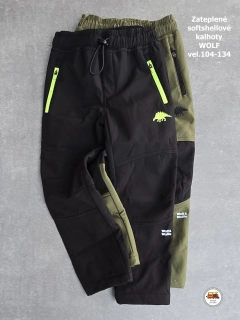 NOVINKA-Softshellové kalhoty zateplené Wolf B2595B vel.104, 110, 116, 122, 128, 134