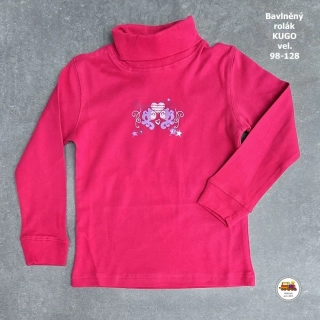 Bavlněný rolák Kugo A108 tmavě růžový vel. 98