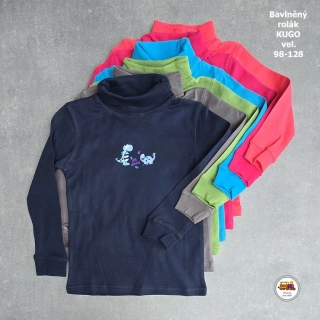 NOVINKA-Bavlněný rolák Kugo A108 vel. 98, 104, 110, 116, 122, 128