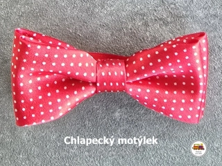 Dětský motýlek chlapecký červený puntík č.165
