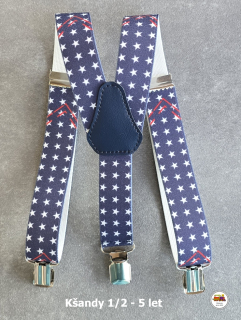 Dětské kšandy/šle Hvězdičky na modré č.188