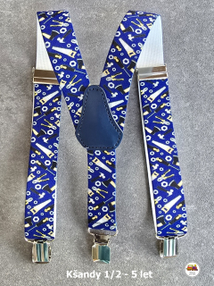 Dětské kšandy/šle Nářadí na modré č.190