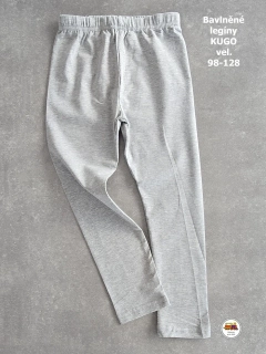 Legíny bavlněné s elastanem Kugo M6058 šedé vel.116