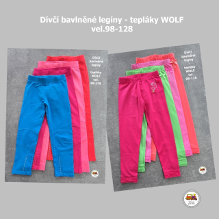 NOVINKA-Legíny-tepláky bavlněné s elastanem Wolf T2473 a H2349B vel. 98, 104, 110, 116, 122, 128
