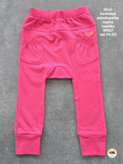 Bavlněné rostoucí polodupačky/tepláky/legíny Wolf H2548 růžové vel. 80