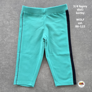Šortky dívčí bavlněné 3/4 Wolf H2944 zelené vel. 86
