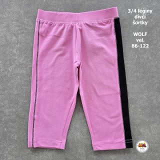 Šortky dívčí bavlněné 3/4 Wolf H2944 růžové vel. 86