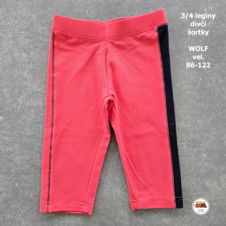 Šortky dívčí bavlněné 3/4 Wolf H2944 červené vel. 86