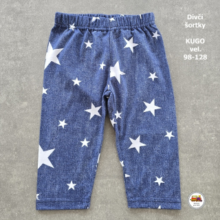 Šortky dívčí bavlněné Kugo M0222 Jeans s hvězdičkami vel.122
