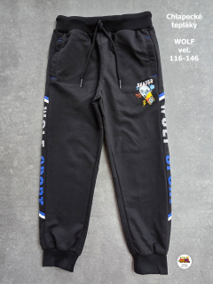 Chlapecké tepláky Wolf T2578B SKATER černé vel.116