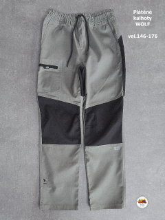 NOVINKA-Kalhoty sportovní plátěné Wolf T2660 zelené vel.146, 152, 158, 164, 170, 176