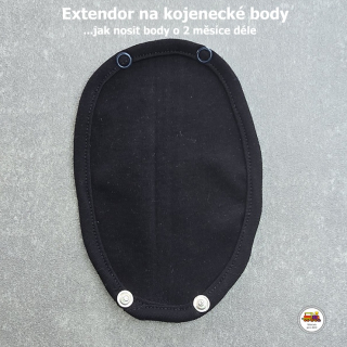 Extendor k prodloužení kojeneckého body /74/ černý