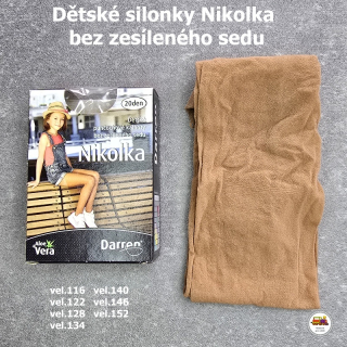 Dívčí silonky tělové Nikolka nezesílený sed vel.152