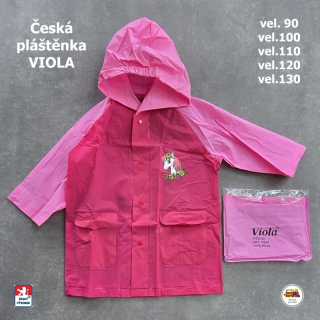 Dětská pláštěnka Viola 5906 BE HAPPY růžovorůžová vel. 90