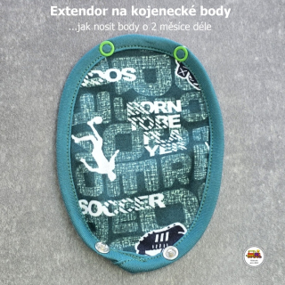 Extendor k prodloužení kojeneckého body /72/ fotbal zelený