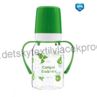Láhev s jednobarevným potiskem a úchyty 120ml bez BPA 11/821