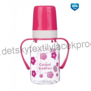 Láhev s jednobarevným potiskem a úchyty 120ml bez BPA 11/821 