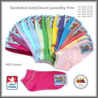 Dětské ponožky kotníčkové bavlněné dívčí Petr vel.boty 22-37