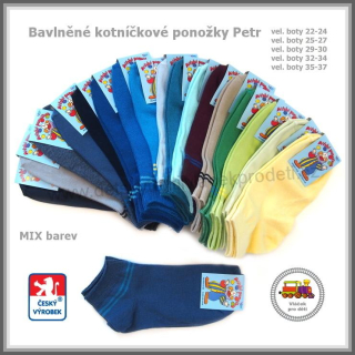 Dětské ponožky kotníčkové bavlněné chlapecké Petr vel.boty 22-37