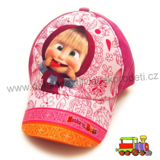 Kšiltovka dívčí Máša a Medvěd, Masha and the Bear 771-154 fialovorůžová vel.54