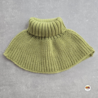 Dětský pletený nákrčník - khaki zelený