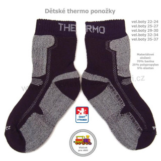 Thermo ponožky dětské české Petr tmavě fialové vel.35-37