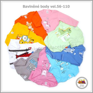 NOVINKA-Kojenecké body bavlněné Grafix vel. 56, 62, 68, 74, 80, 86, 92, 98, 104, 110